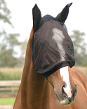 QHP vliegenkap met oren fijn zwart