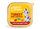 Edgard & Cooper kattenvoer Adult Kalkoen & Kip Paté 85 gr