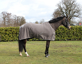 QHP fleecedeken met ornament grijs 