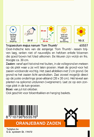 Tropaeolum Thom Thumb Enkele Gemengd