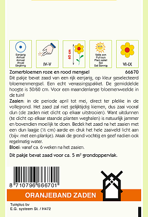 Zomerbloemen Gemengd Rood