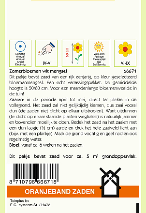 Zomerbloemen Gemengd Wit