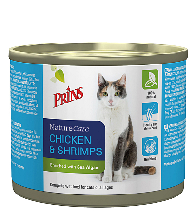 Prins kattenvoer NatureCare kip & garnalen 200 gr