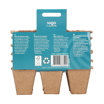 Sogo Biologische Turfpotjes 4 x 4 cm 6 strips