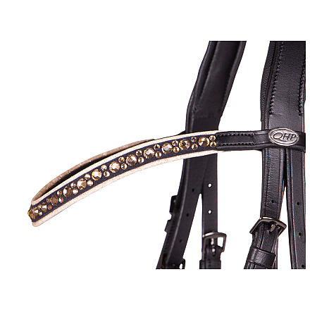 QHP Hoofdstel Orlando Zwart/Beige