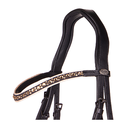 QHP Hoofdstel Orlando Zwart/Beige