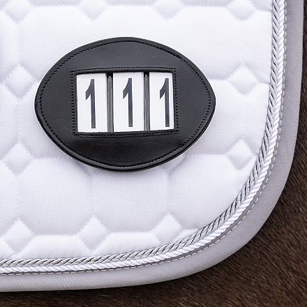 QHP Nummerhouder Modeste Oval Zwart