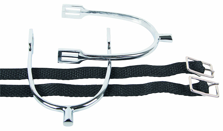 Harry's Horse Sporen staaf verchroomd + riem H30